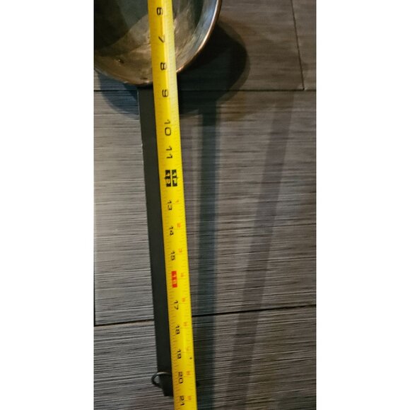 Antique Large Hand Forged French Copper Pots With Brass Handles 23"L 25"L - Picture 9 of 16